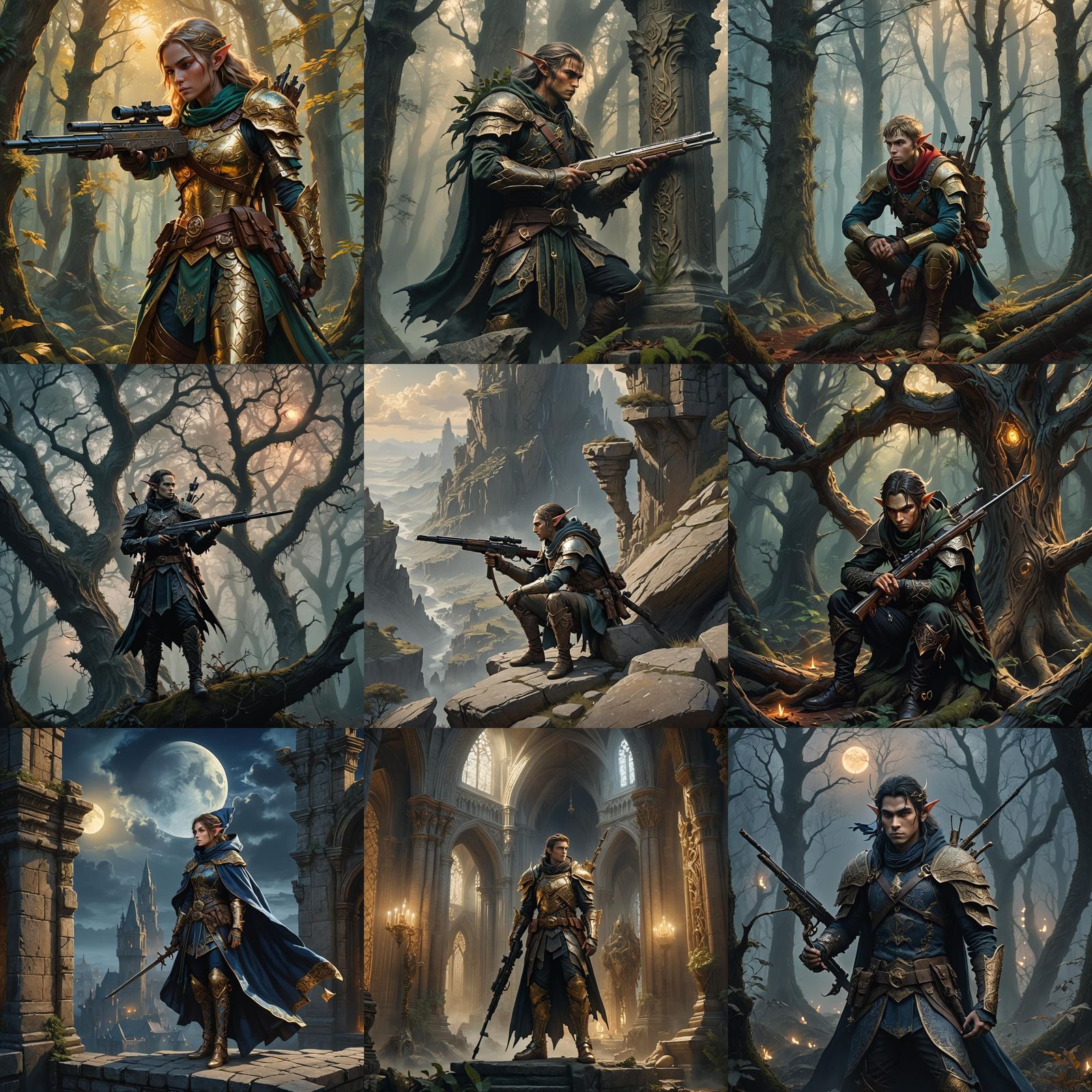 Shadar-Kai Elf Sniper in Renaissance Style