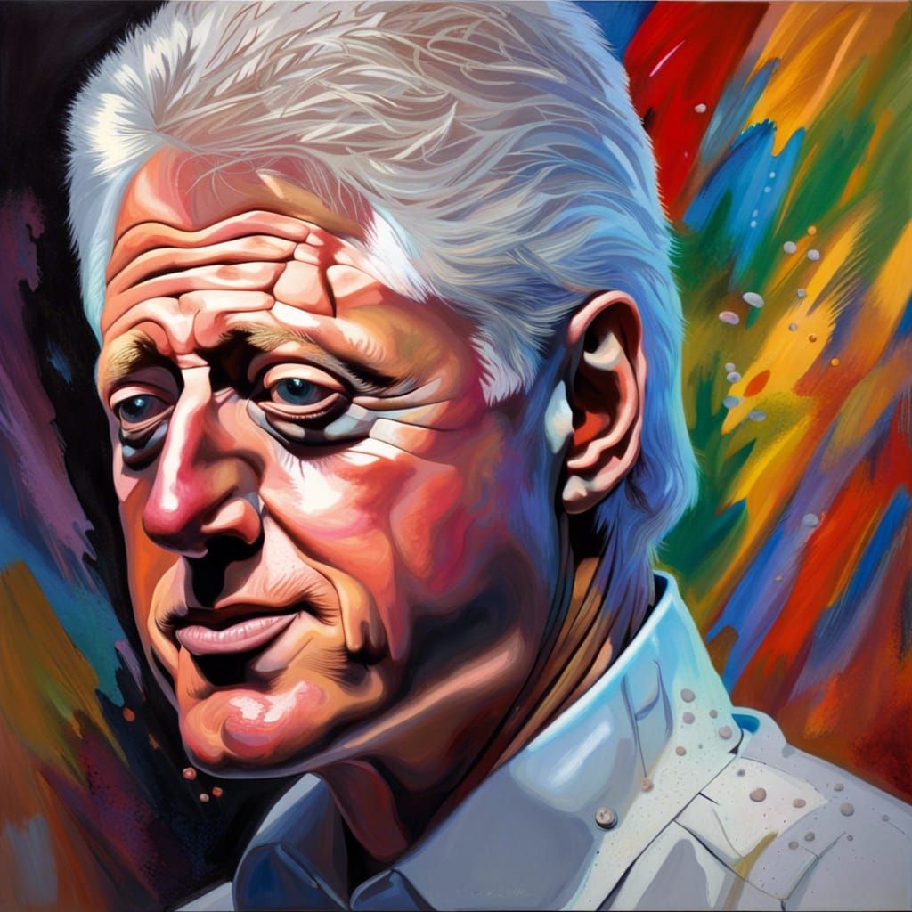 Bill Clinton Portrait in Hyperrealistic Style