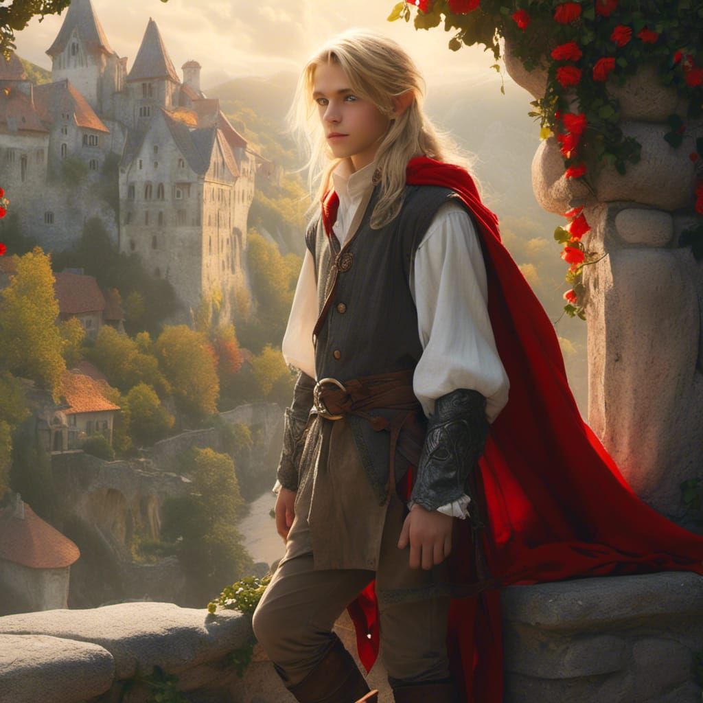 Ethereal Elf-Lord on Stone Balcony