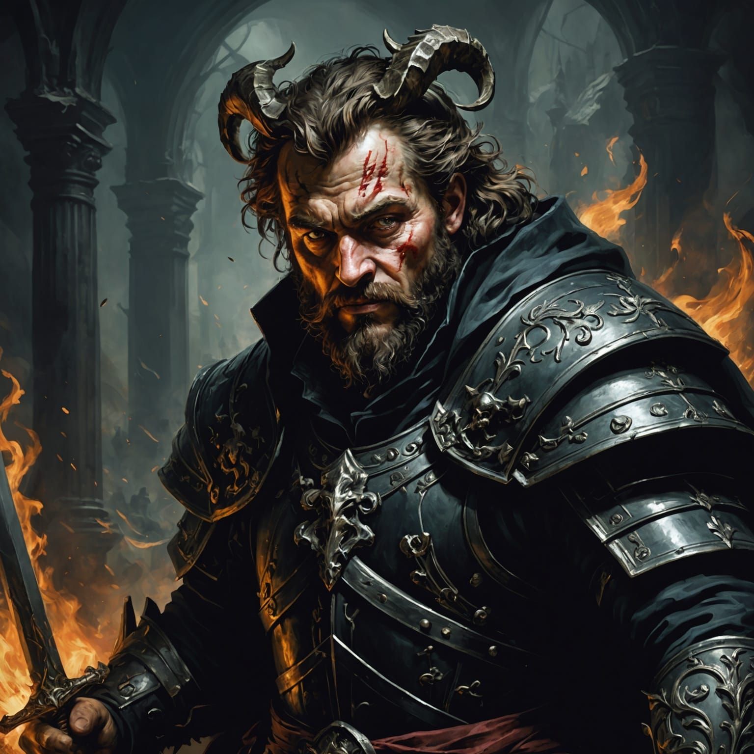 Grimdark Image in Baroque Style