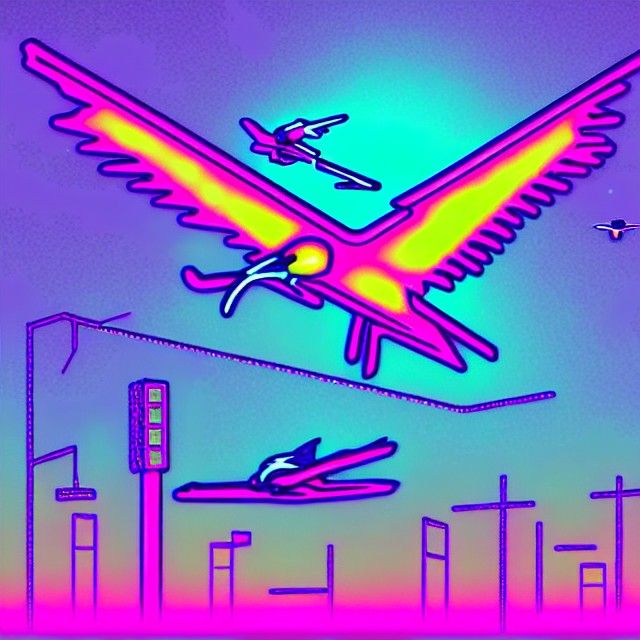 Synthwave Drones: Retro-Futuristic Bird Conspiracy