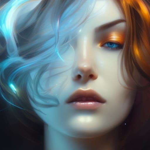 Crystal Fantasy Woman Portrait: Hyperdetailed Art