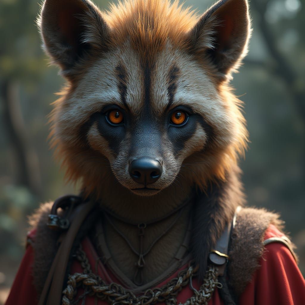 Female Striped Hyena Warrior in Epic Fantasy Art
