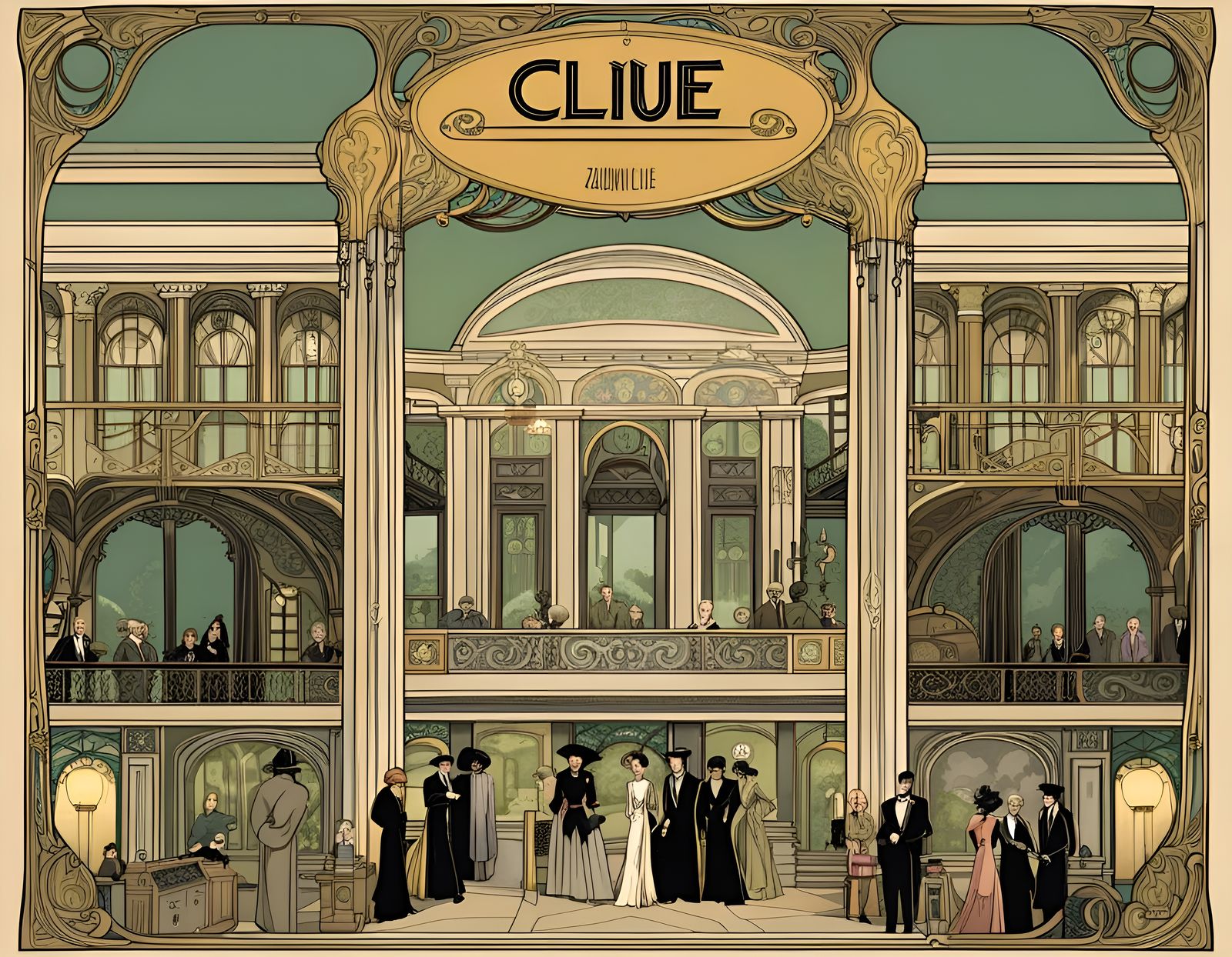 Art Nouveau Graphic Novel Illustration
