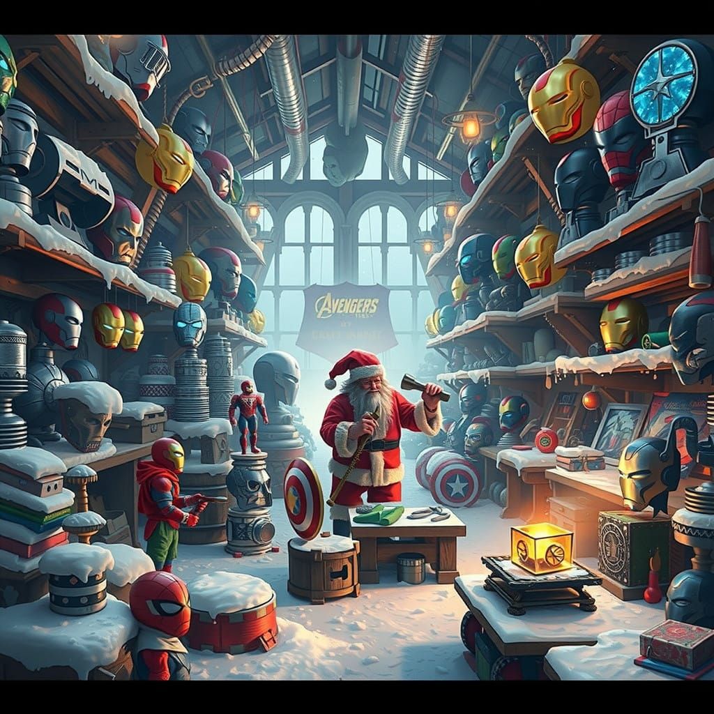 Avengers Workshop in Snowy Marvel Landscapes