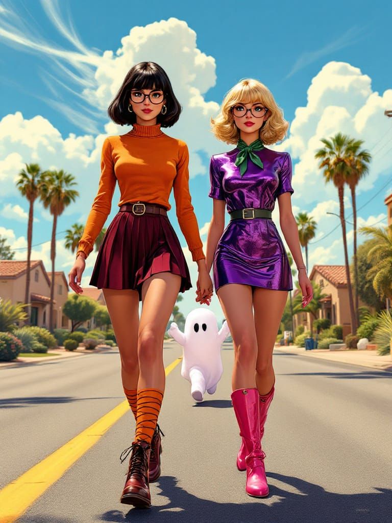 Friends Hunted by Sheet Ghost on Sunny Street