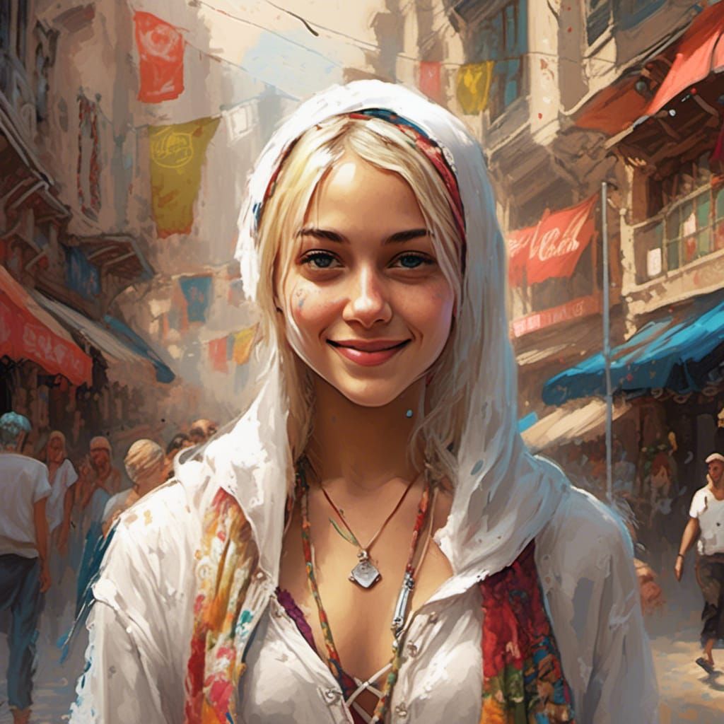 Catwalk Model in Lace Bikini and Hijab