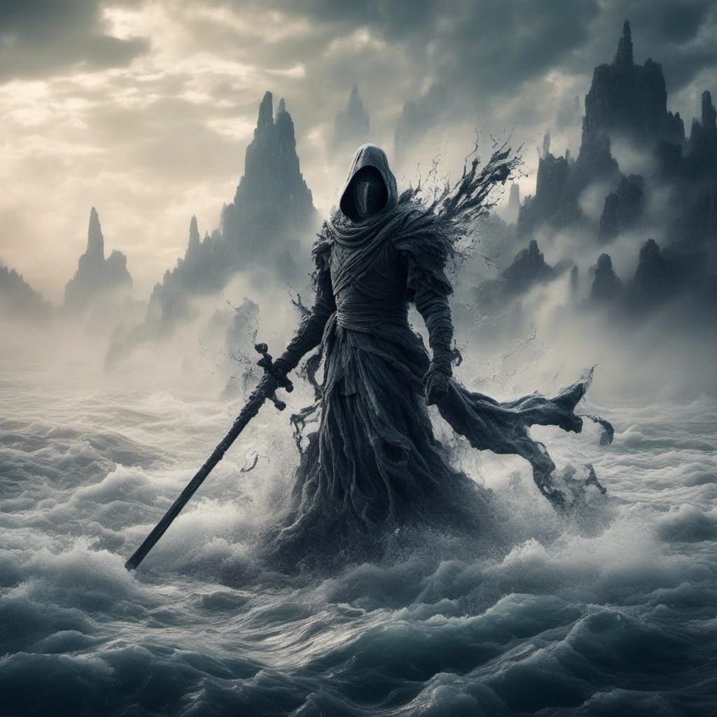 Creepy Misty Ghost in Detailed Digital Painting