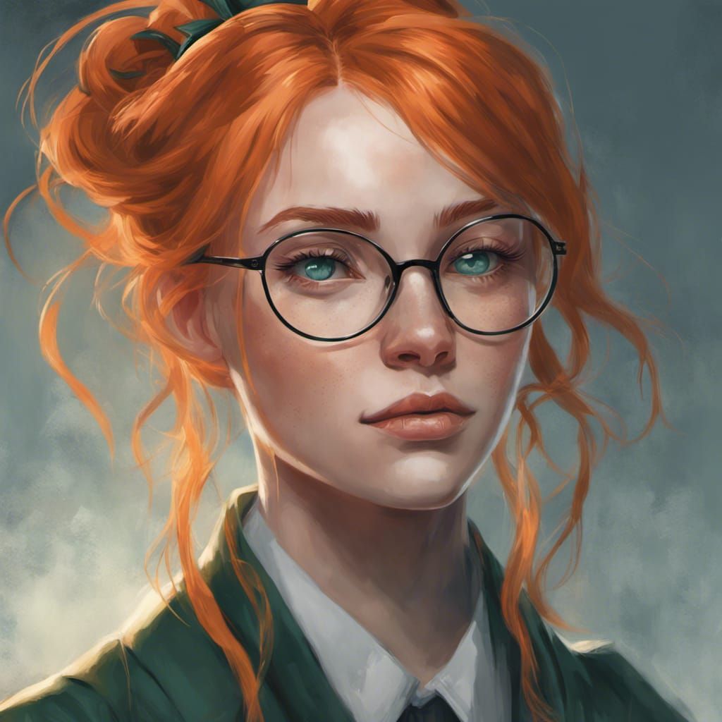 Slytherin Student Portrait in Hyperdetailed Digital Art