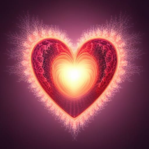 Heart Shaped Mandelbrot Hologram in Fuzzy Logic Style