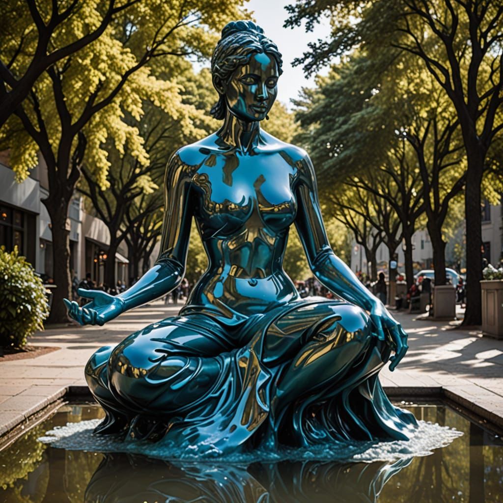 Statue Formed From Flowing Liquid