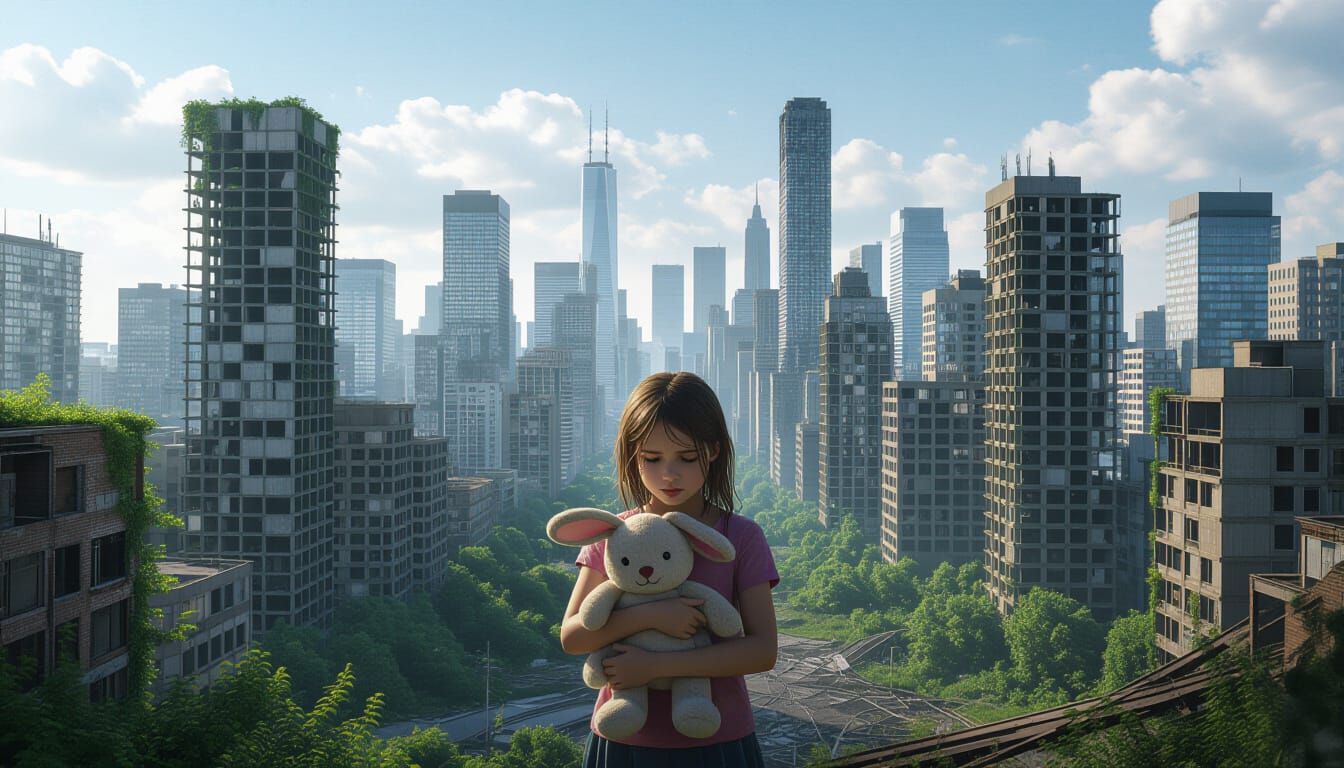 Post-Apocalyptic City Bird's Eye View