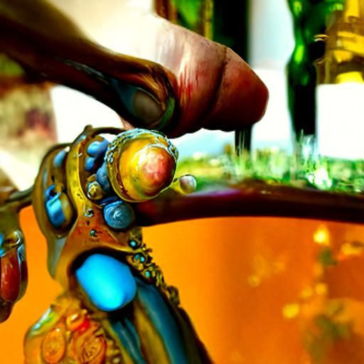 Hand Grasping Winehead Character in Detailed Digital Paintin...