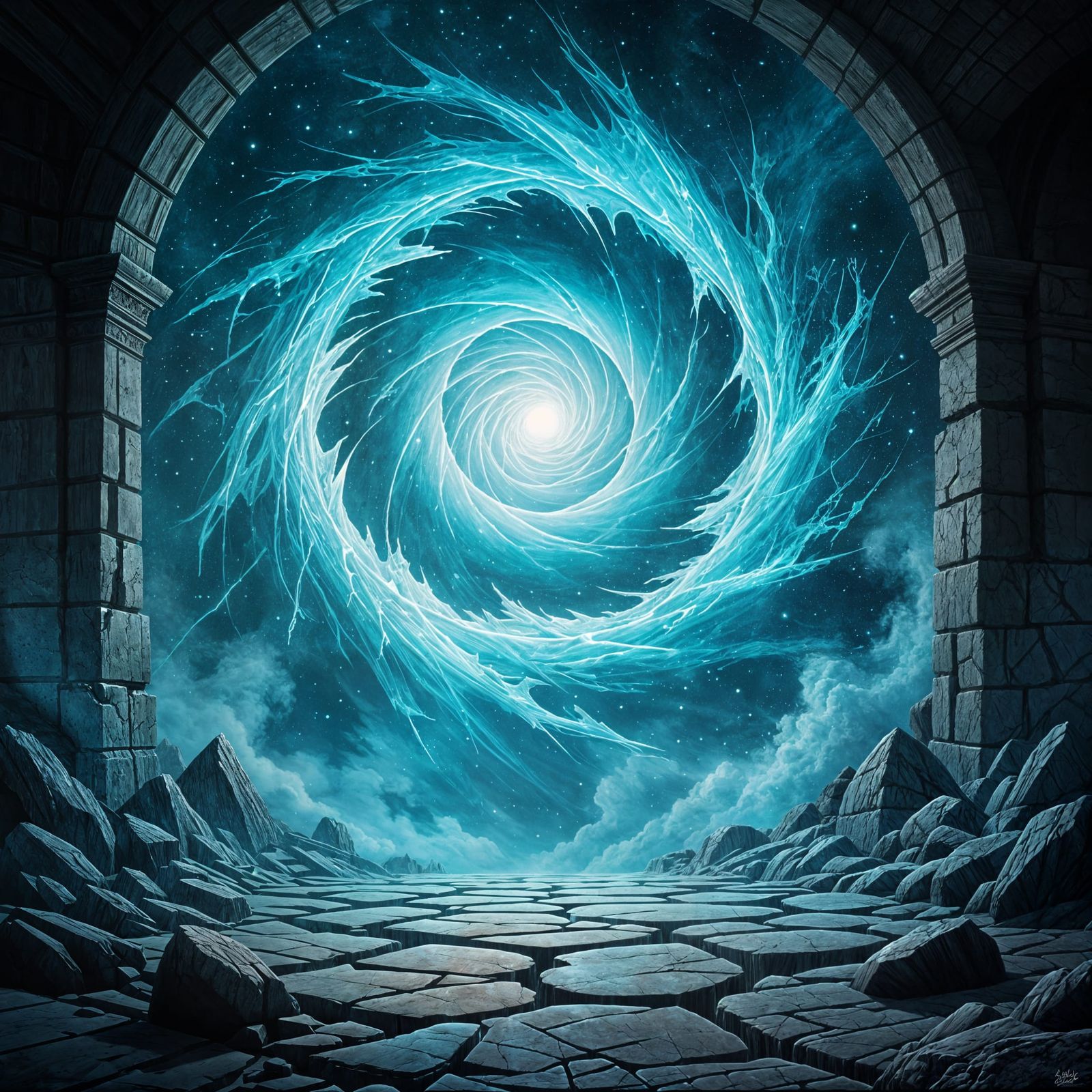 Mythical Artifact: Swirling Vortex of Ice and Starlight