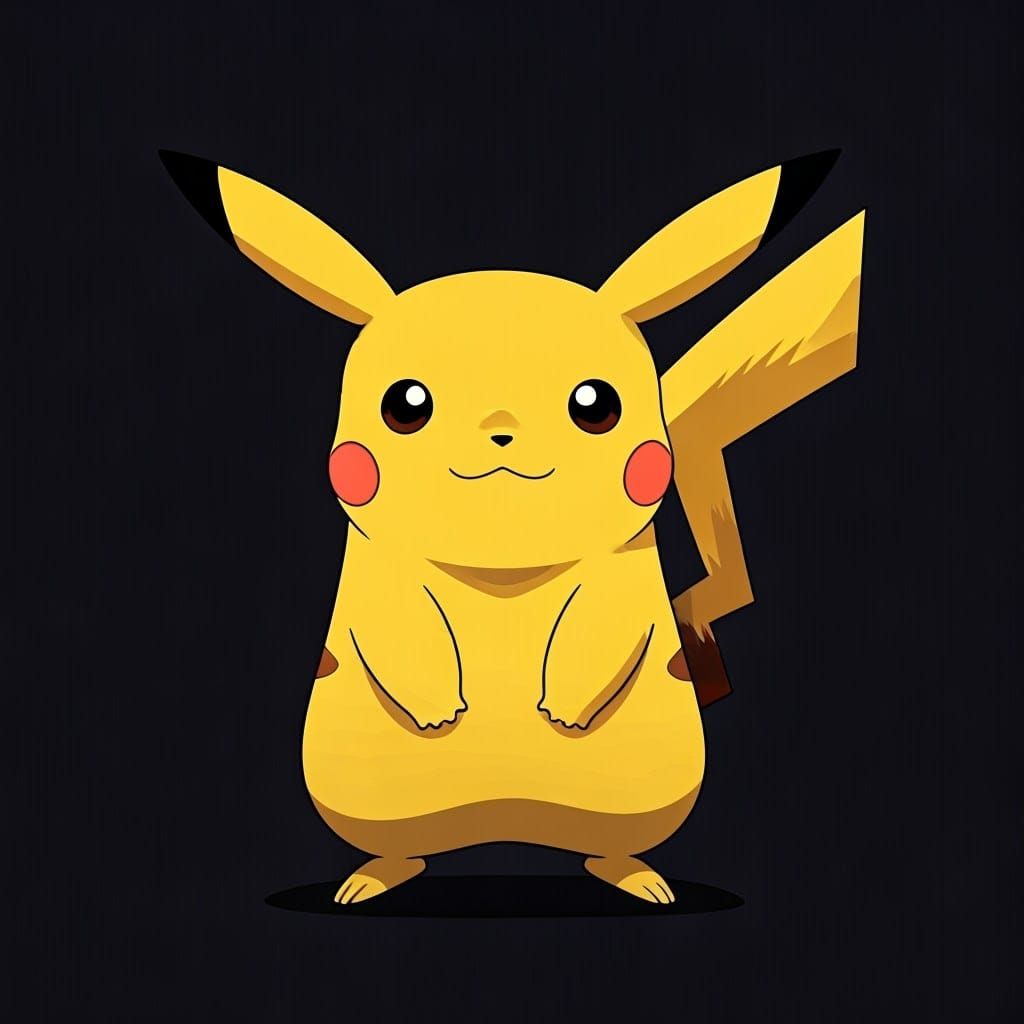 Anime Pikachu Cel-Shaded Manga Scan Illustration