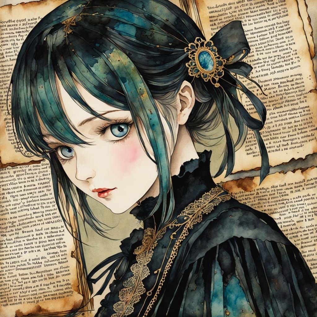 Mysterious Watercolor Scene with a Spooky Vintage Aesthetic