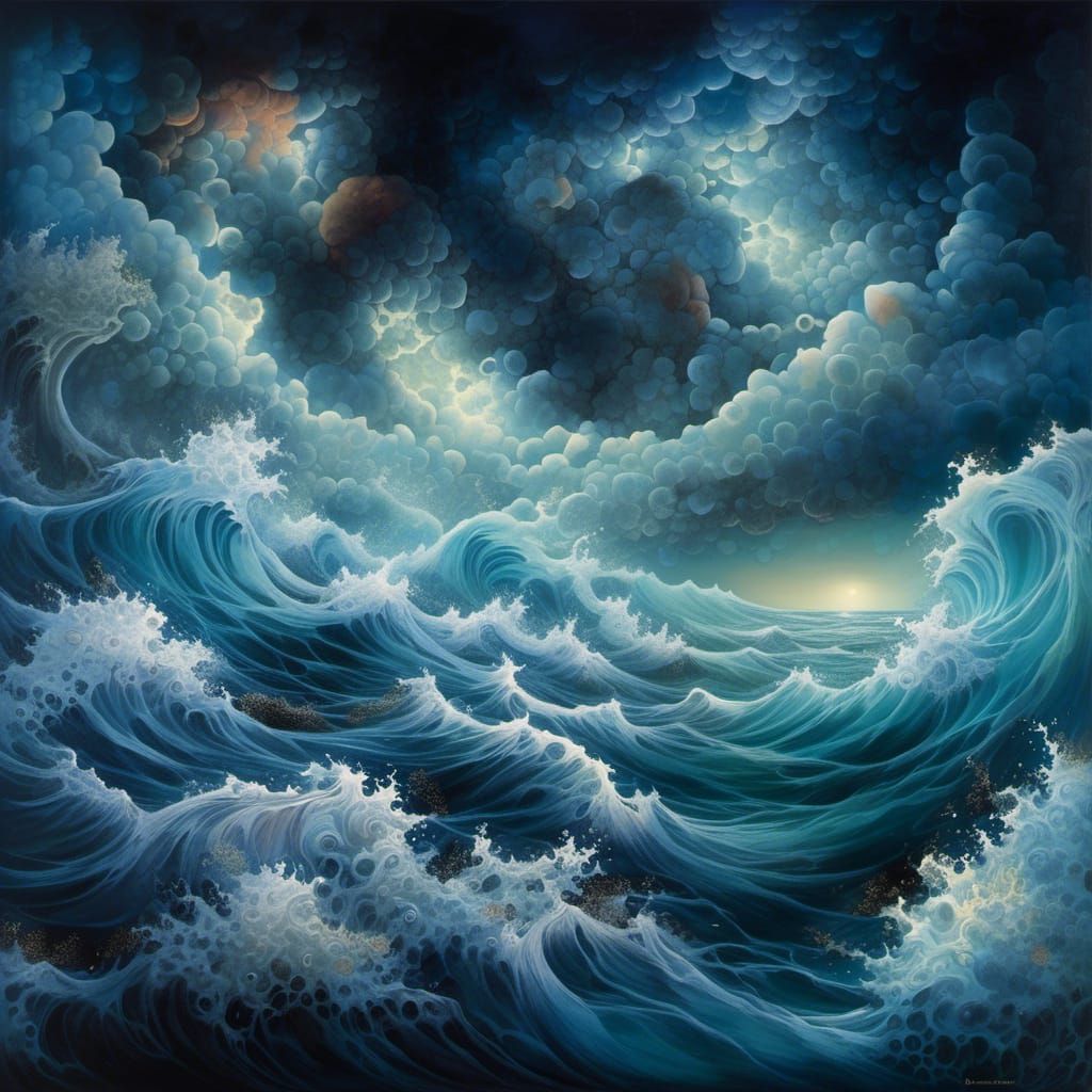 Luminous Octopus Spirit in Mythical Ocean