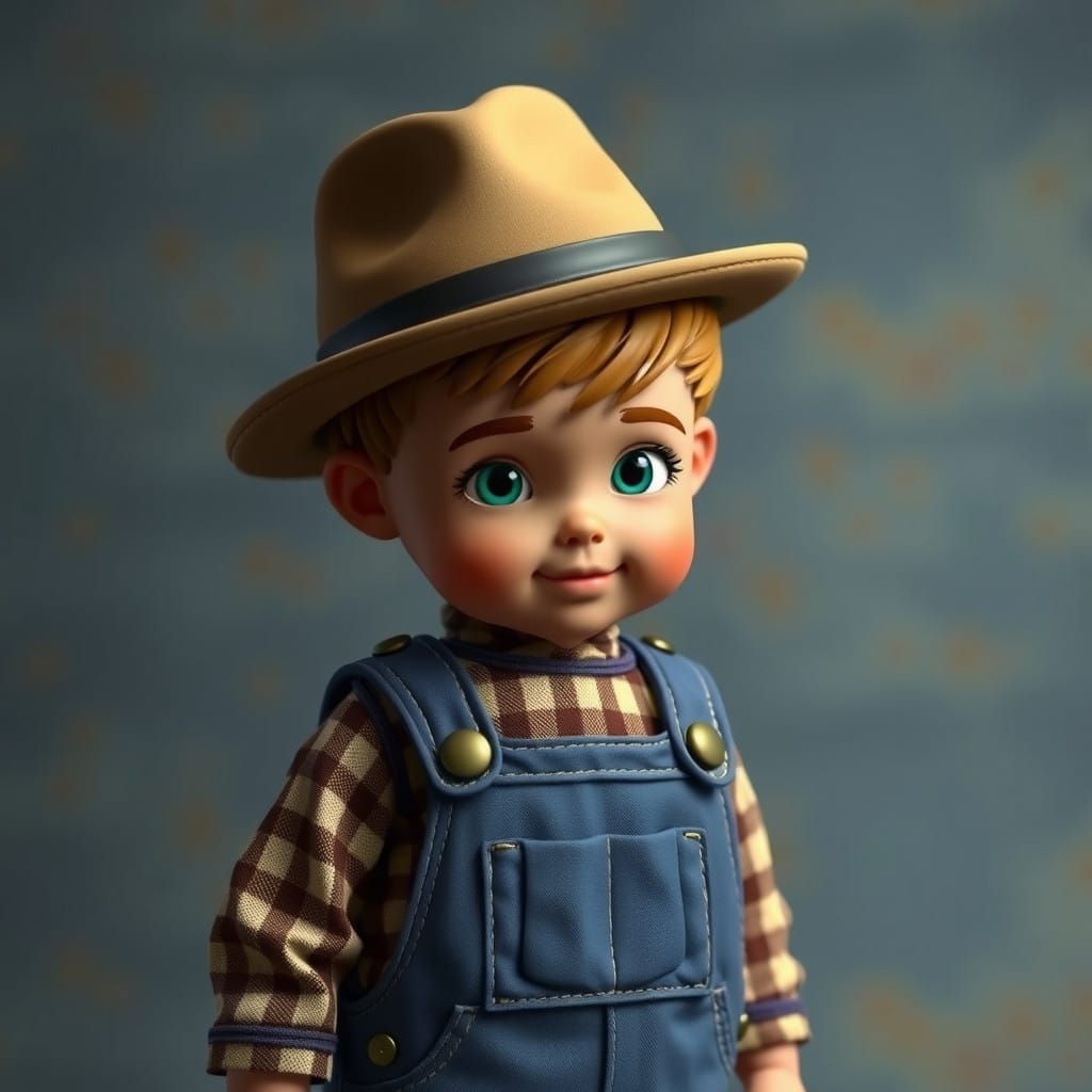 Young Boy in 17th-Century Style Matte Painting