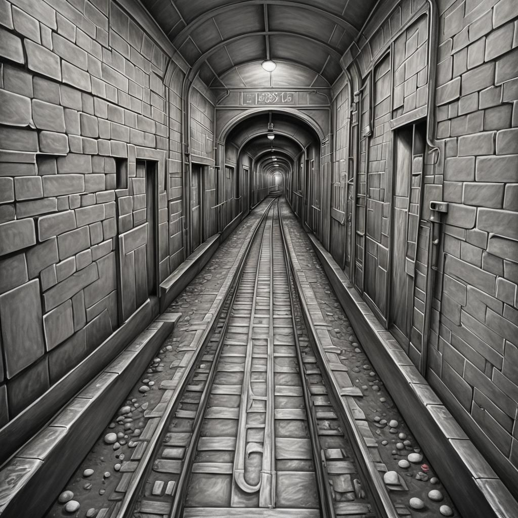 Hyperdetailed Chalk Art Train Illusion in 3D