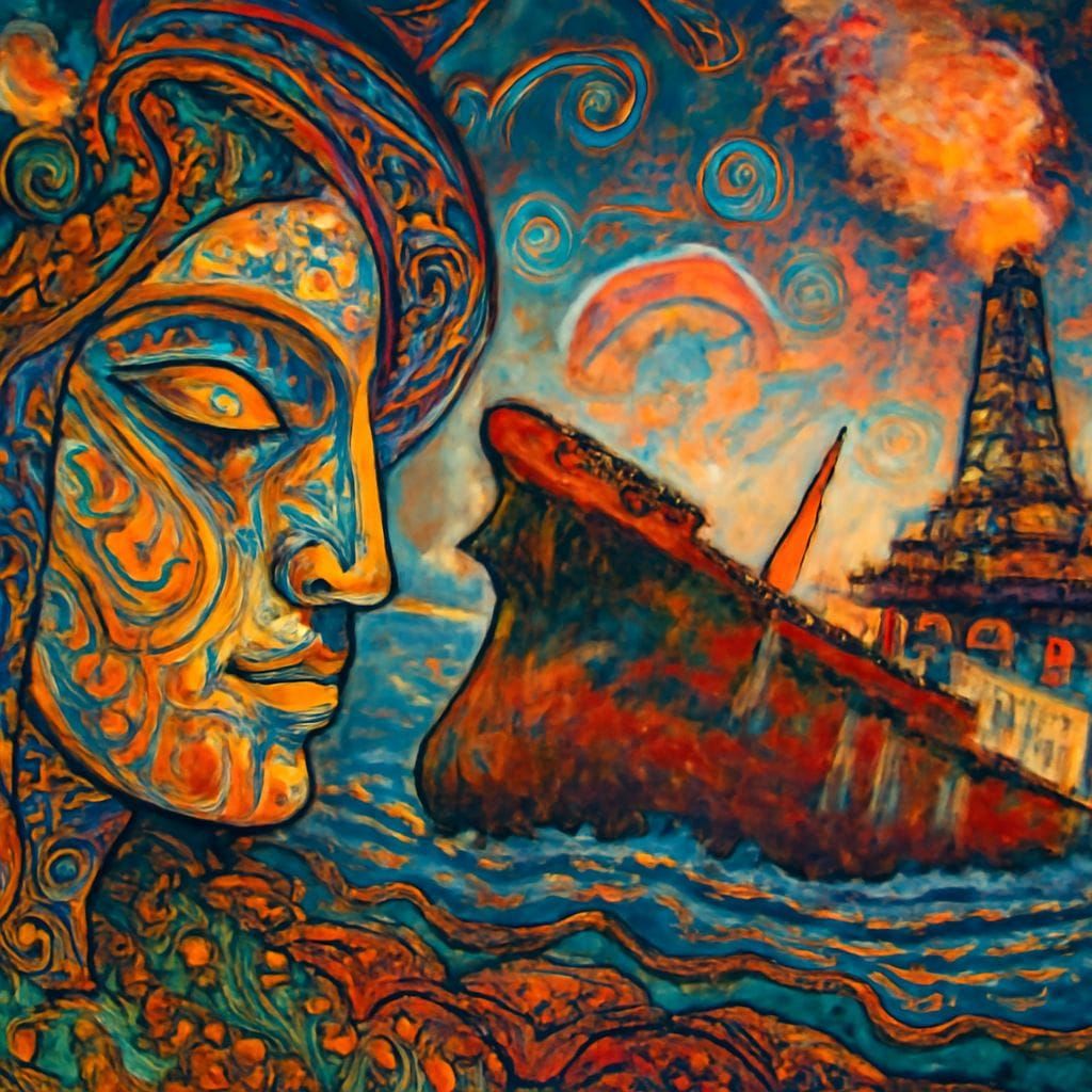 Surrealistic Abstraction in Gustav Klimt Style