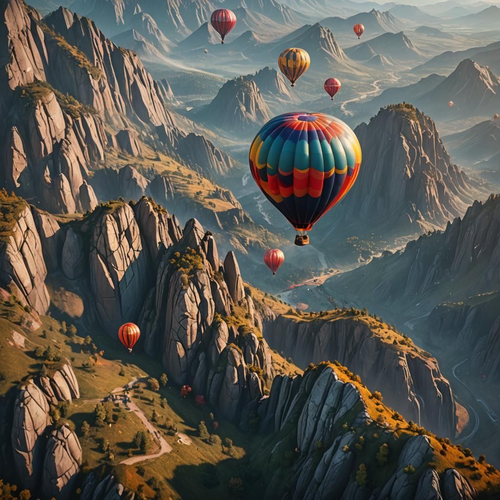 Floating over a valley