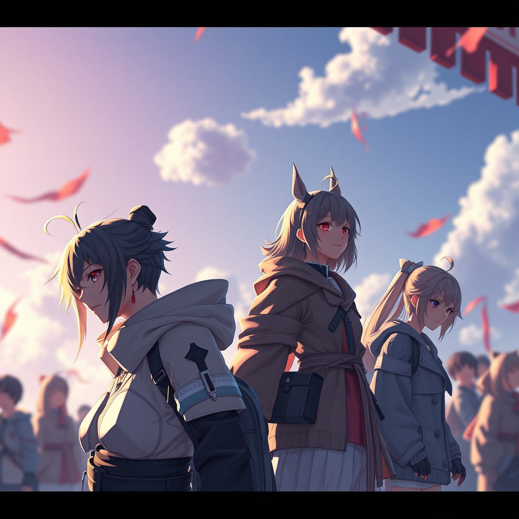 Vibrant Anime Characters in Intricate 3D Art Style