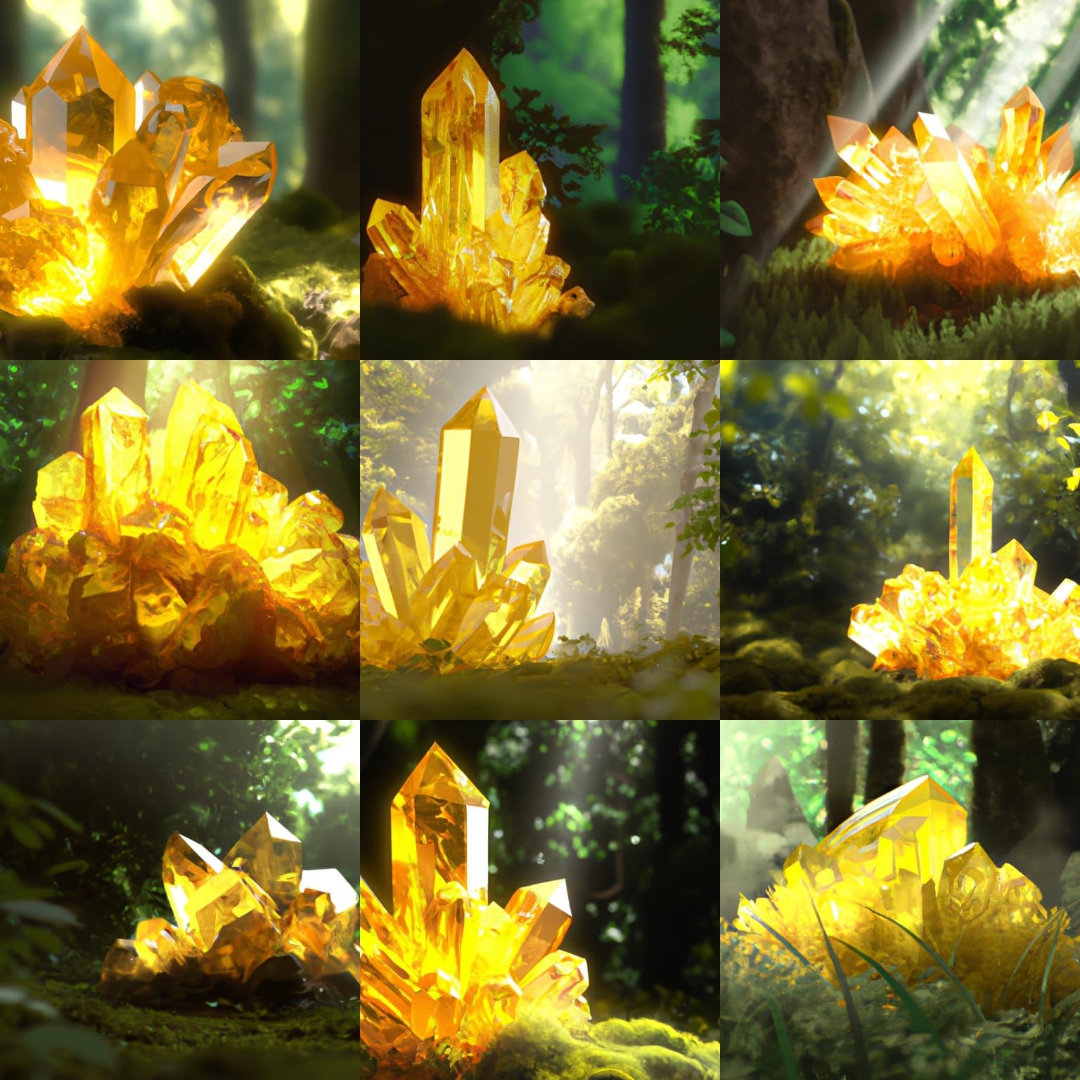 Large Yellow Quartz Crystal Cluster #2