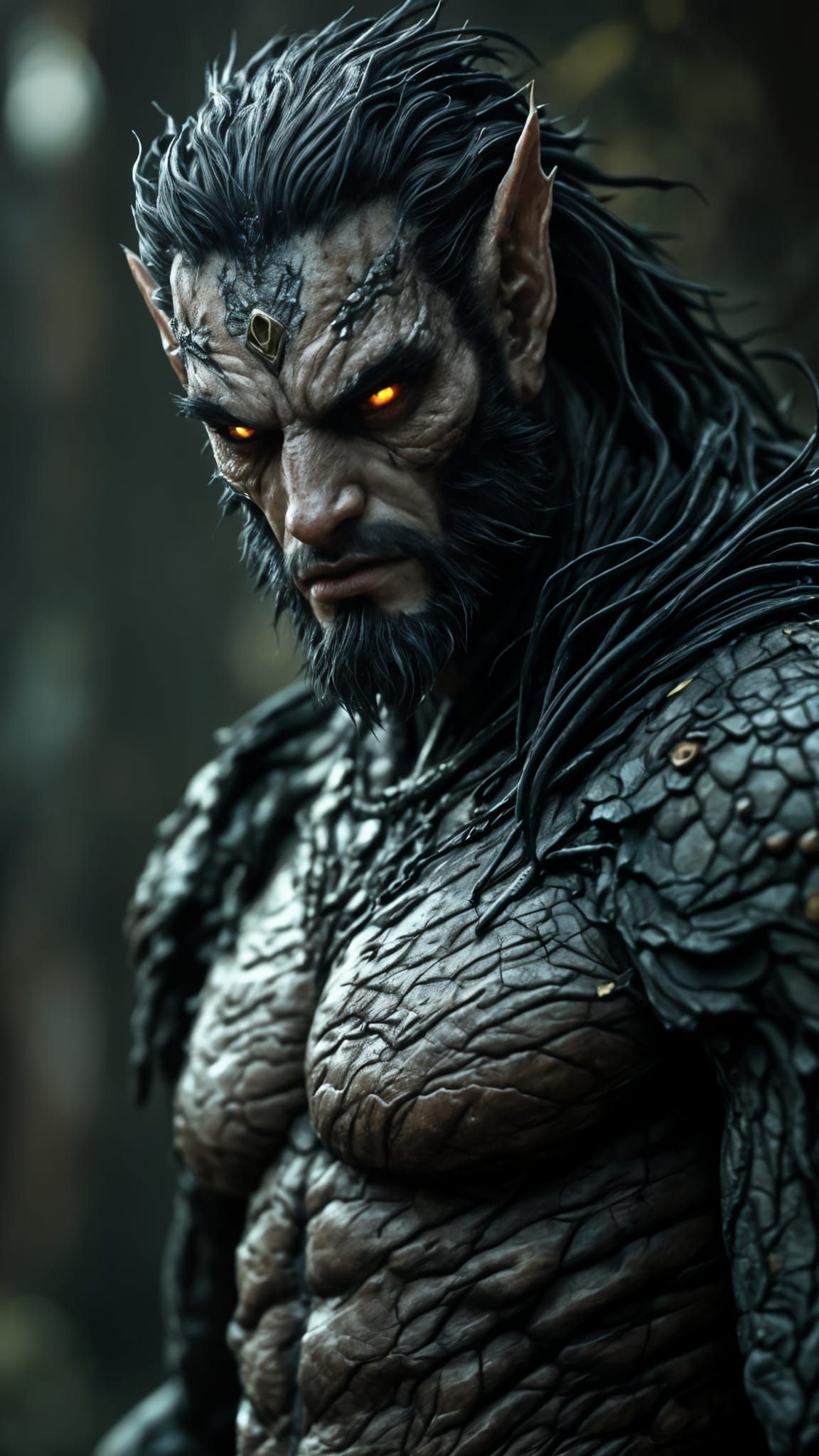 Realistic Male Werewolf Portrait