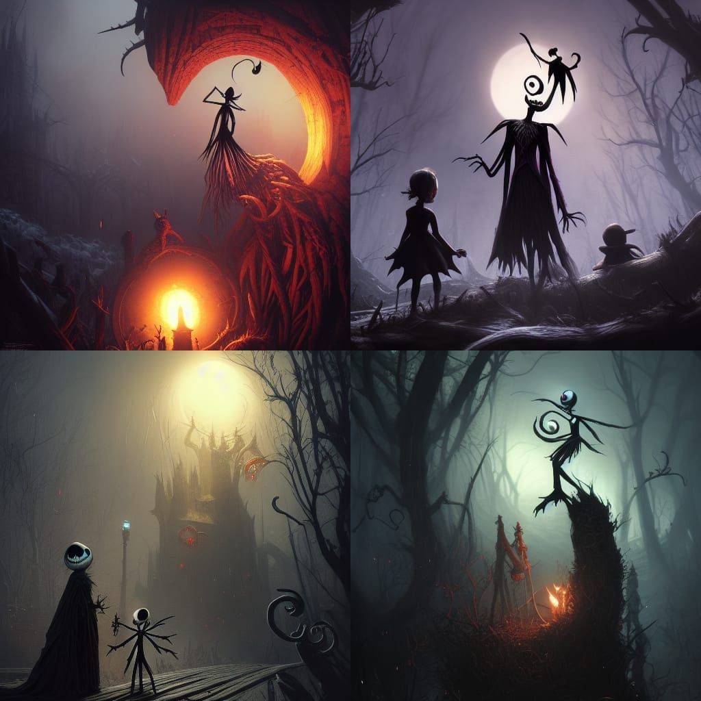 Dark Fantasy Nightmare Before Christmas Concept Art