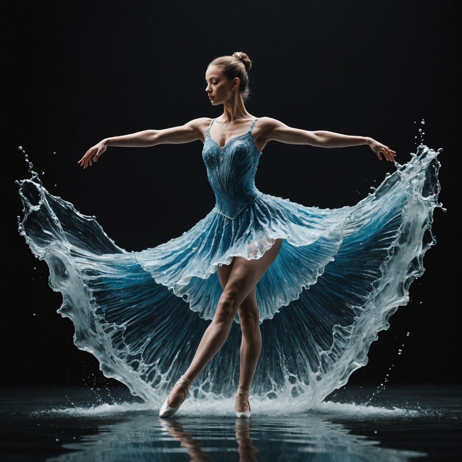 Water Ballerina in Whimsical Dance Pose