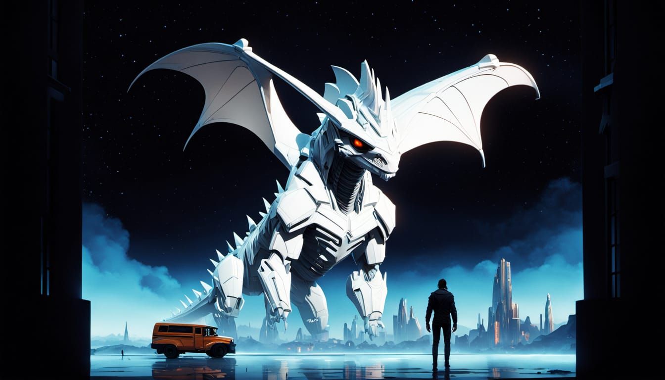 Dark Fantasy Film Scene in 90s TV Sitcom Style, 9000 A.D.