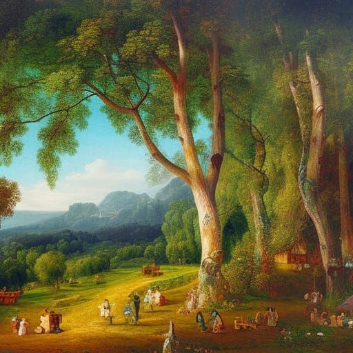 Psychedelic Landscape in Expressionist Style