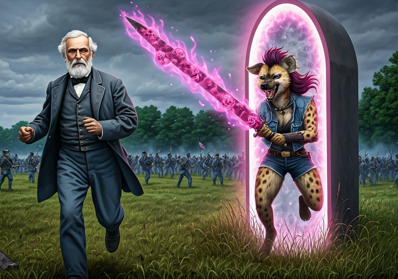 Civil War Hyena Warrior Time Portal Scene