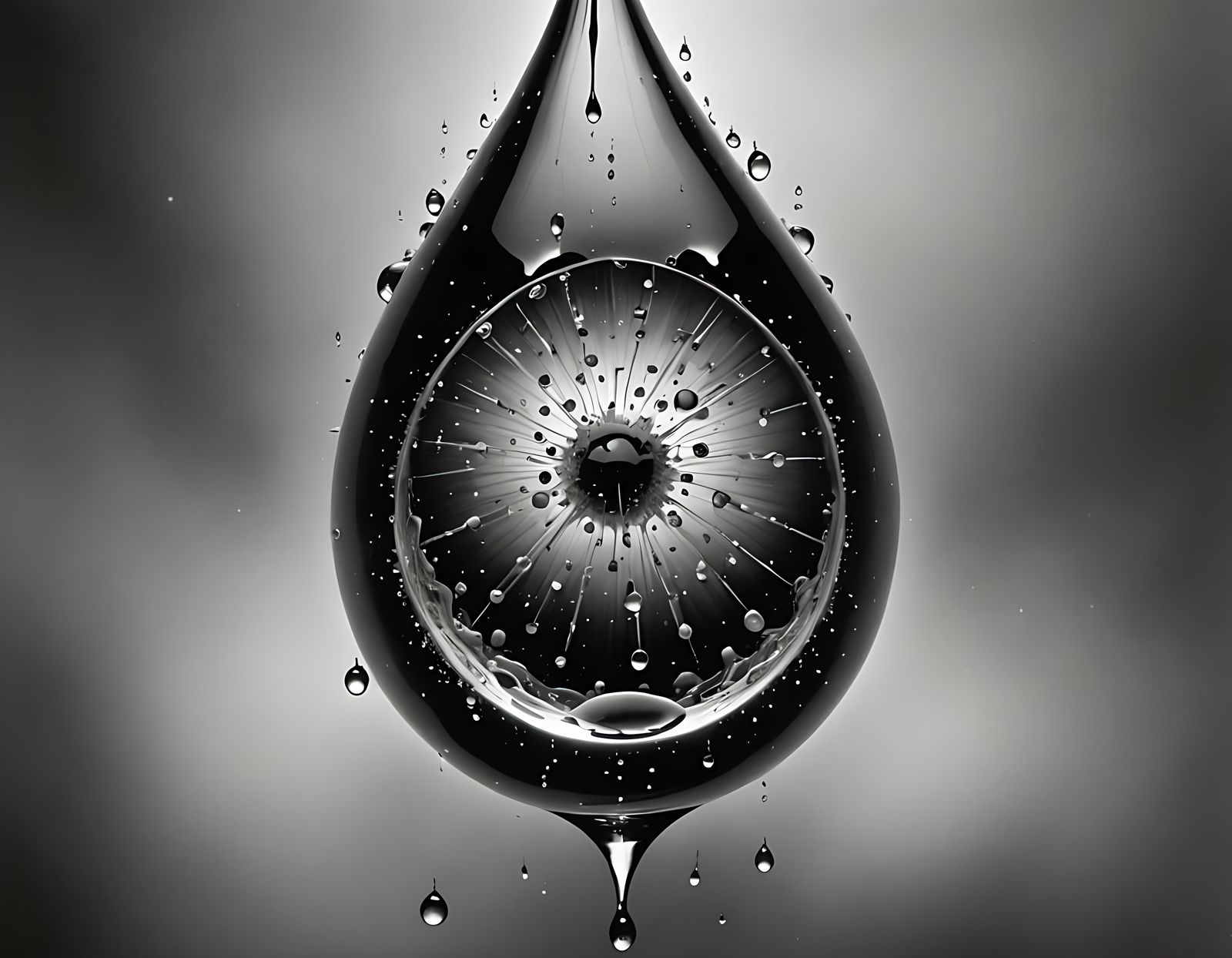 Surreal Imploding Universe in a Dewdrop