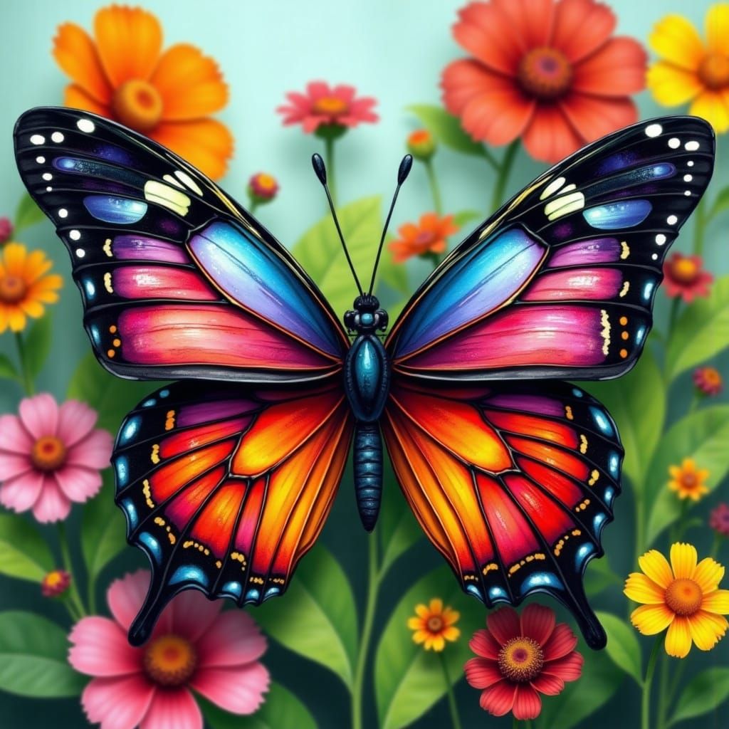 Beautiful Butterflies in Vibrant Contrasting Colors