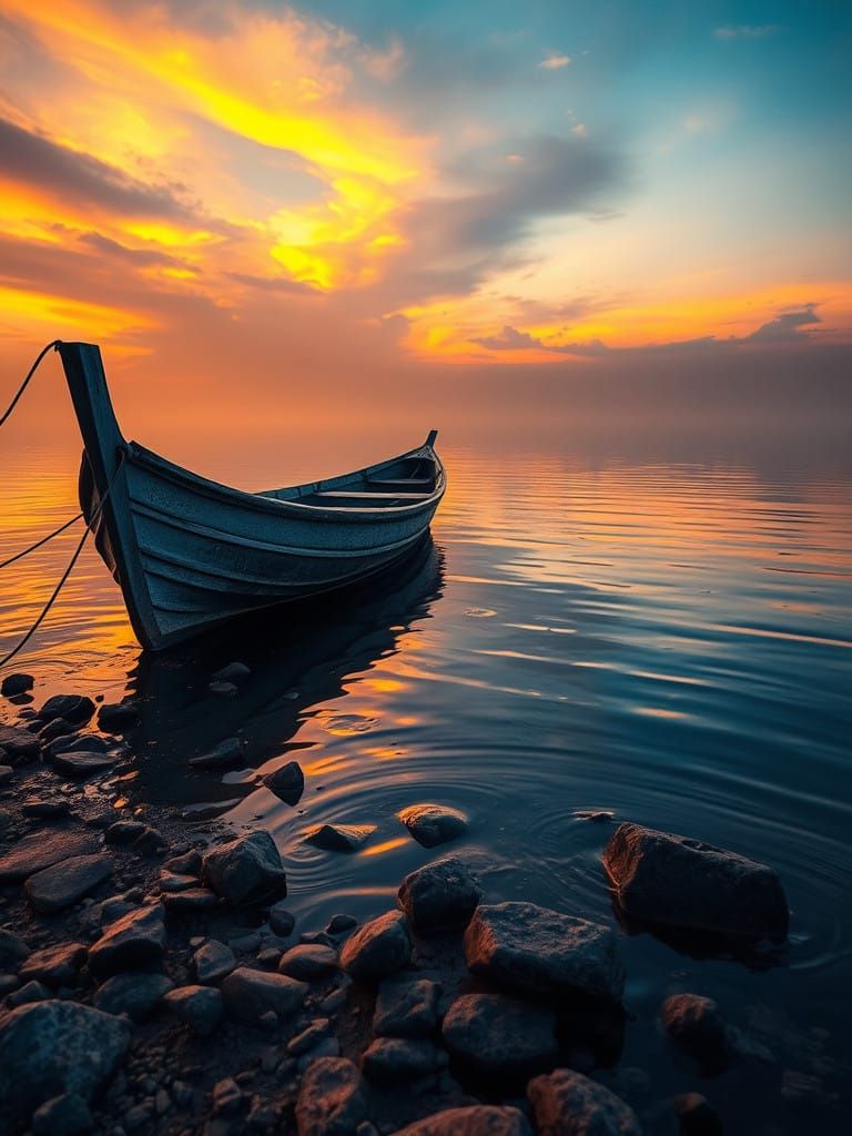 Surreal Sunset on the Orinoco River