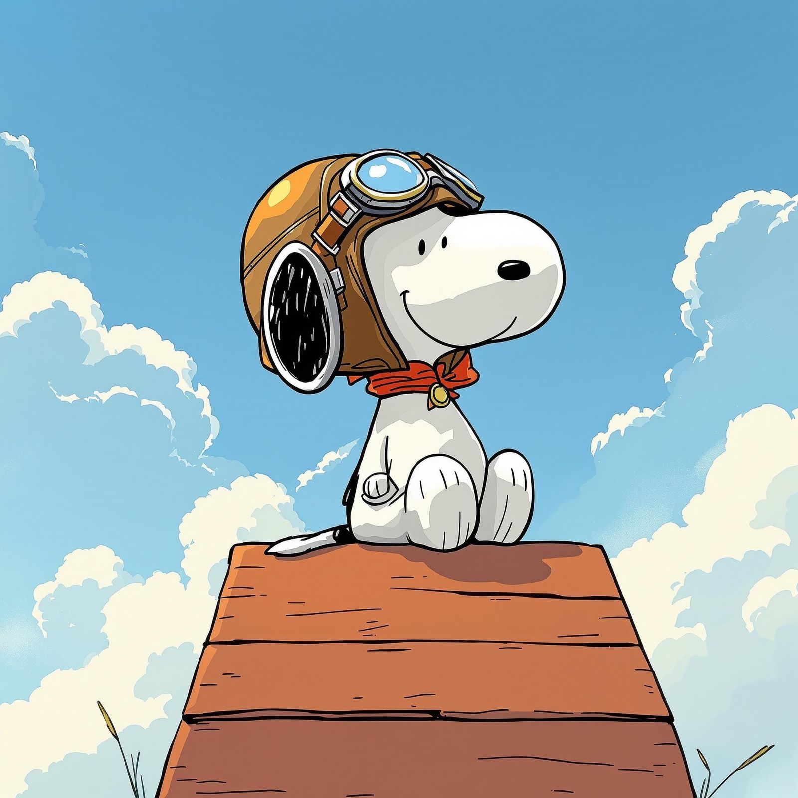 Snoopy as Flying Ace in Whimsical Style