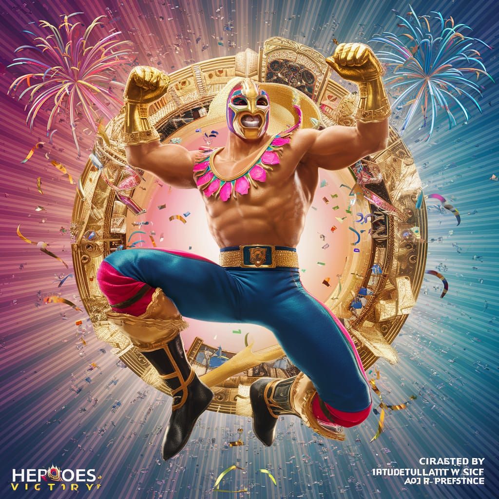 Luchador Hero Concept Art in Vibrant Colors