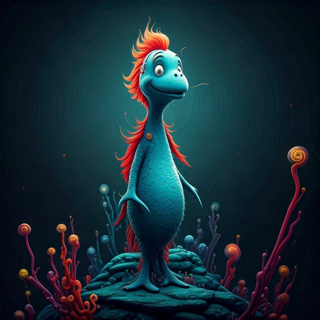 Fantastical Yop Character in Dr. Seuss Style