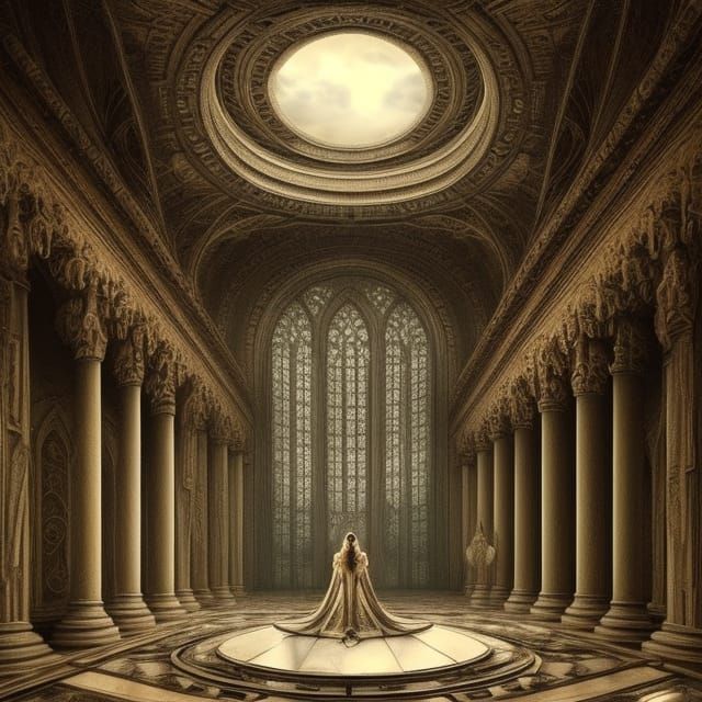 Hall of Serenity: Dramatic Brutalist Interior