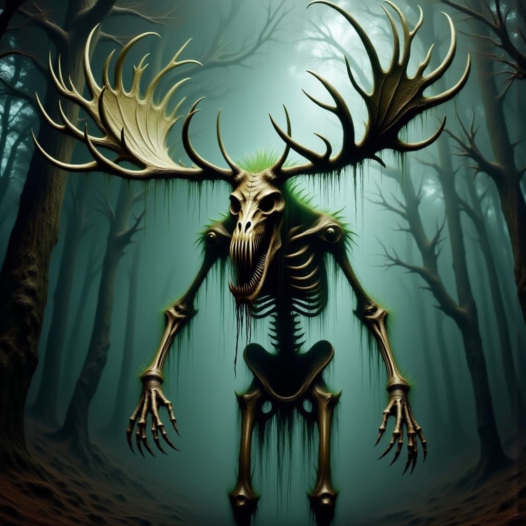 Wendigo Horror: A Creepy, Ghostly Antlered Monster