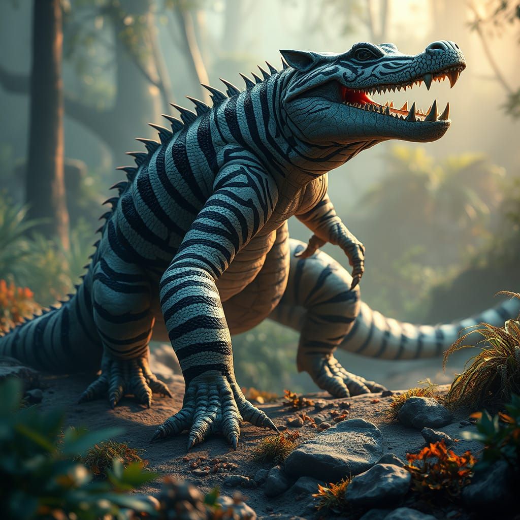 Fantastical Creature in Vibrant, High-Fantasy Environment