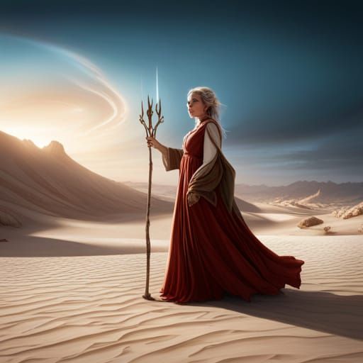 Desert Spellcaster in Fantasy Realism Style