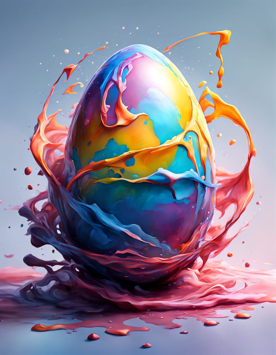 Vibrant Easter Egg in Hyper-Realistic Digital Art