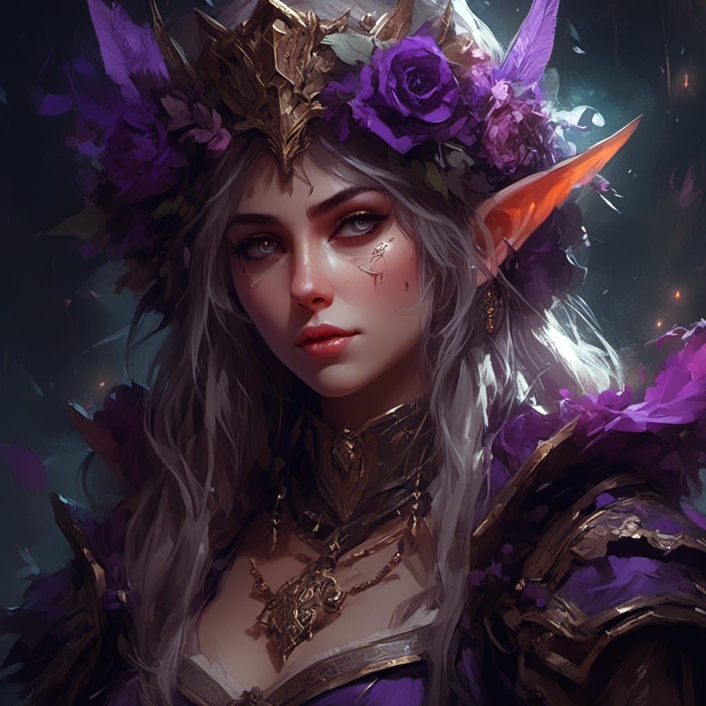 Mysterious Elf Rogue in Anime Style