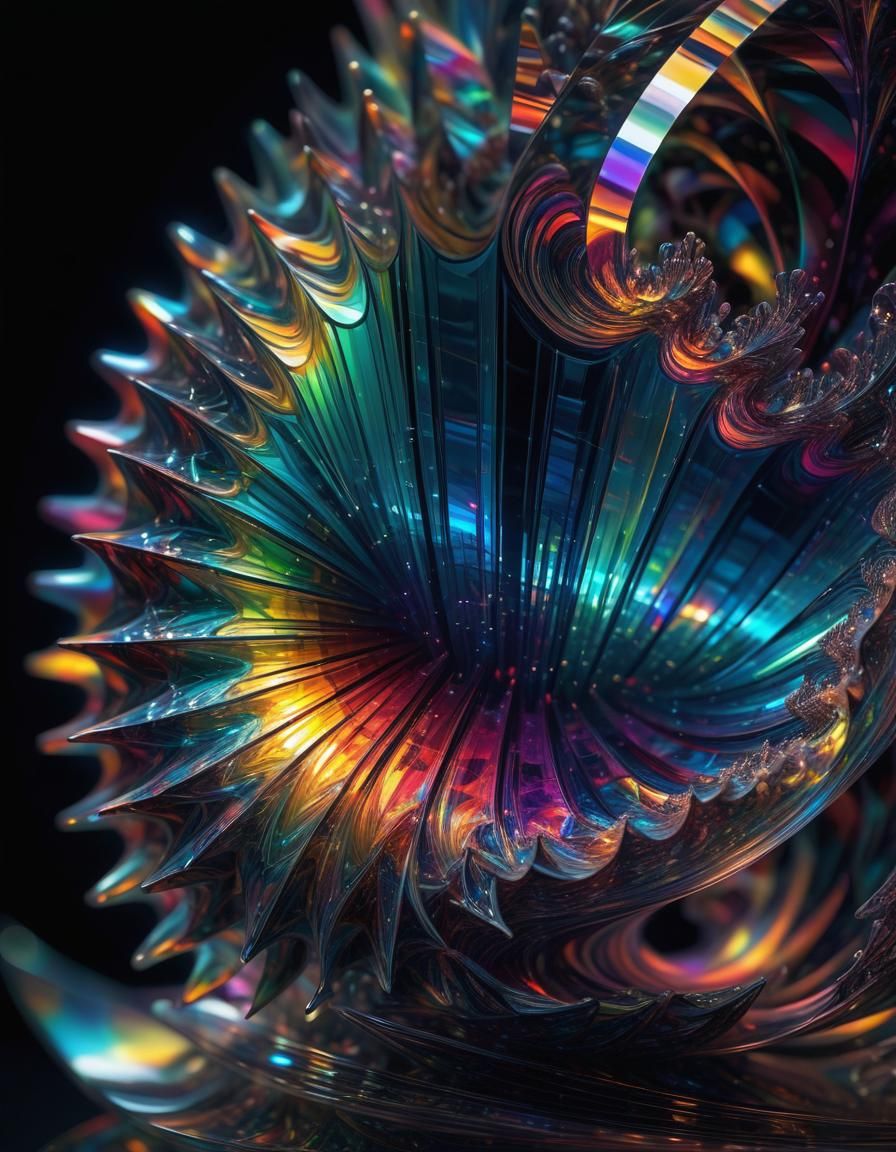 Abstract glass fractal , 14mar24