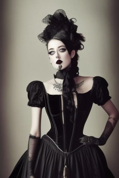 Gothic Victorian Era Dress on Woman