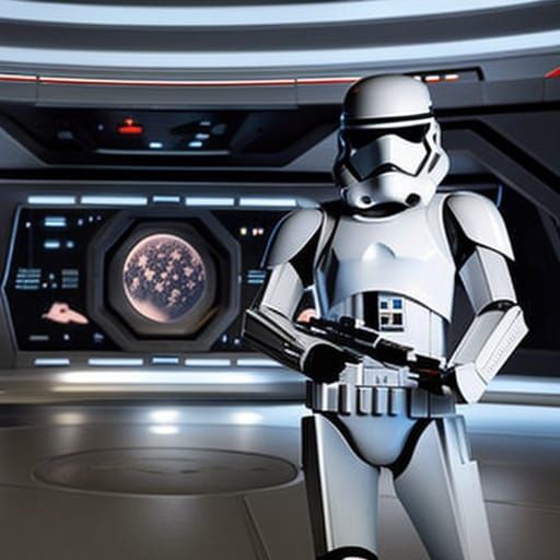 Star Wars Droid on Spaceship Interior