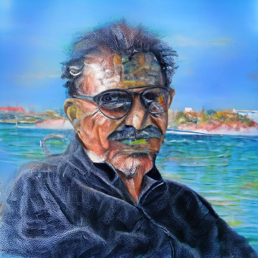 Surreal Portrait of an Artist in Acrylics