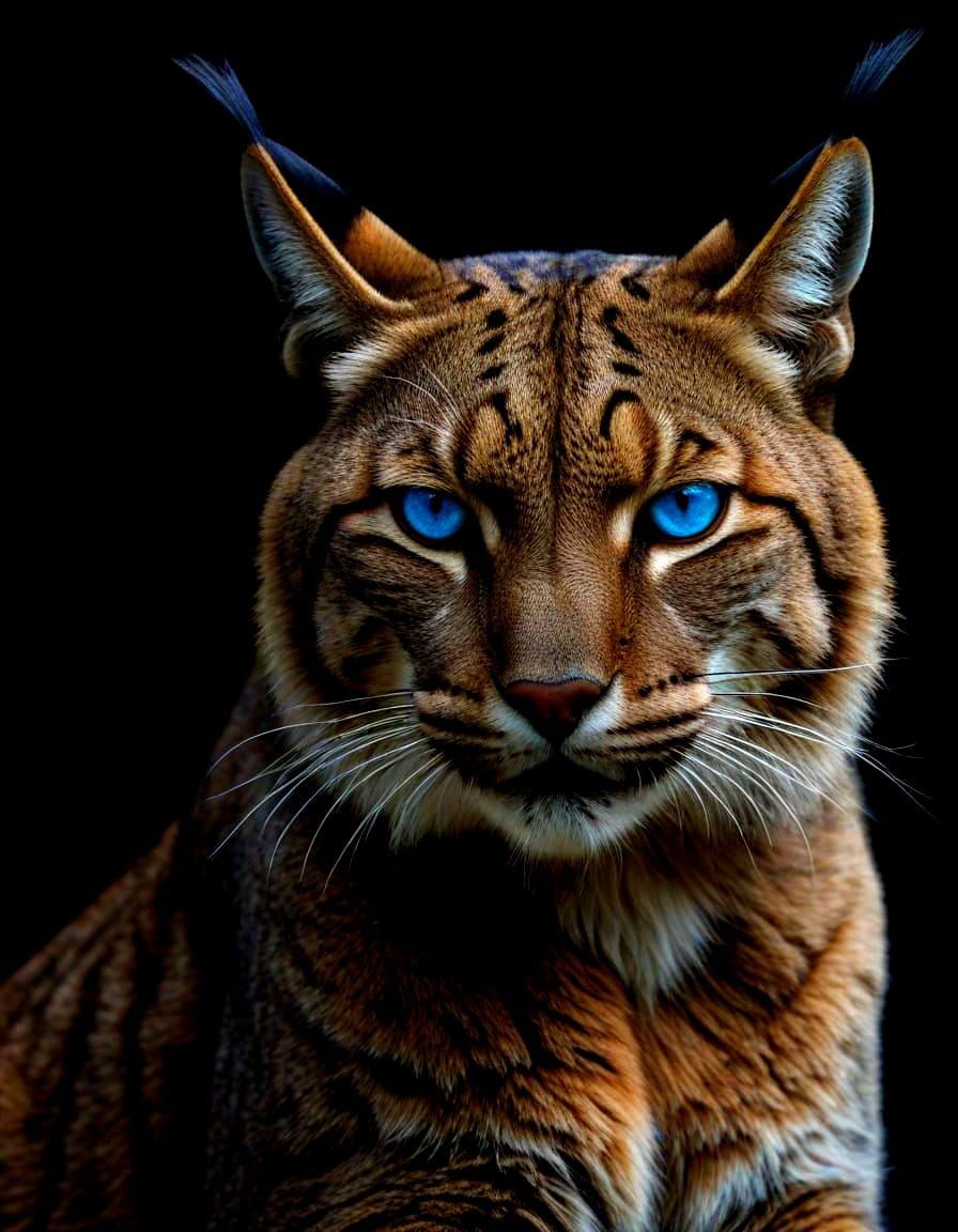 Majestic Bobcat Silhouette with Ethereal Smoke